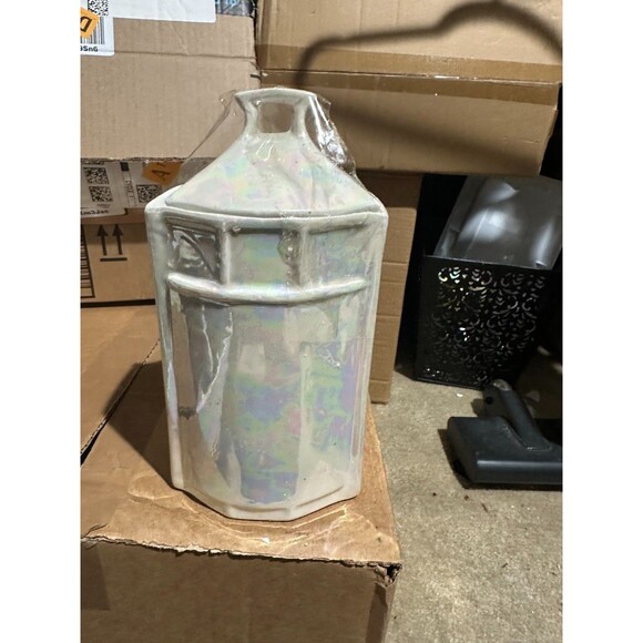 VTG Coffee Canister Iridescent Lusterware Porcelain Gold Lettering German - Picture 3 of 5